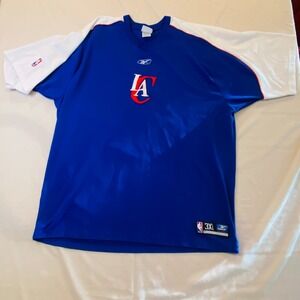 LA Clippers Shooting Shirt 3XL Reebok Blue Throwback Logo NBA Warmup Embroidered